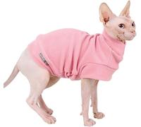 Small Dogs Jumpers Soft Fleece Vest Dog Sweatshirt, Puppy Kittens Winter Clothes Warm Jacket Coat Cold Weather Apparel Pet Pajamas Warm Tshirt for Sphynx Hairless Cat Chihuahua Bulldogs Pink L