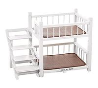 Small Dogs Medium Pet Bunk Bed with Stairs Double Layer Wood Frame - Raised Perch Dog Cat Steps - Perfect for Small/Medium Dogs Beds