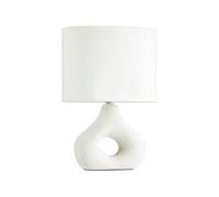 Small Donut Lamp stylish lighting on a desk or table at home- Cream