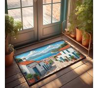 Small Door Mat Albufeira: A Mediterranean Village By The Sea Doormat Home Goods Porch Mats For Front Door Outside(40X60CM)