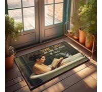 Small Door Mat Girl Reading Book In Bathtub With Water Splashing Doormat Home Goods Porch Mats For Front Door Outside(50X80CM)