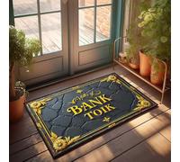 Small Door Mat Golden Floral Frame: Bank Toik Signage Doormat Home Goods Porch Mats For Front Door Outside(65X90CM)