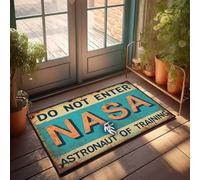 Small Door Mat Nasa Training Sign With Astronaut Silhouette Doormat Home Goods Porch Mats For Front Door Outside(50X80CM)