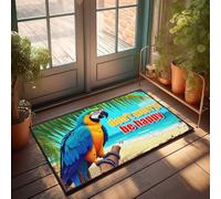 Small Door Mat Parrot On Beach: Don'T Worry, Be Happy Doormat Home Goods Porch Mats For Front Door Outside(50X80CM)