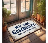 Small Door Mat Rustic German Sign: 'We Send Cleaned When Your Children' Doormat Home Goods Porch Mats For Front Door Outside(40X60CM)