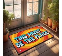 Small Door Mat Vibrant Retro Poster: 'This Must Be The Place' Doormat Home Goods Porch Mats For Front Door Outside(40X60CM)