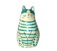 Small Dot Cat Vase - Cute Figurine Adjuator, Tiny Ornamental Pot | Artistic Flowers with Shape for Table Showcase, Modern Interior Shelf Configuration, Style of C
