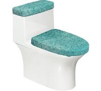 Small Dot Tiles Shape Print 2 Pcs Toilet Lid Cover and Toilet Tank Lid Cover Set, Soft Stretchable Bathroom Covers, Fits Round and Elongated Toilet Seats, Washable and Decorative