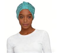 Small Dot Tiles Shape Printed Pre Tied Turban Cap, Lightweight Headscarf Stylish Headwear, for Women Sleep
