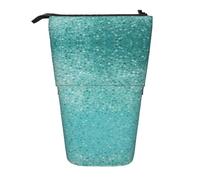 Small Dot Tiles Shape Stand Up Telescopic Pencil Case Stationery Organizer with Zipper Portable School Office Student