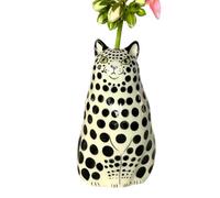 Small Dots Cat Flower Vase, Eye-Catching Small Dots Cat Shape Flower Vase Creative Resin Cat Flower Bud Vase For Table Decoration Home Decorations Funny Resin Dotted Cat Vase For Cat Lovers