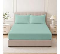 Small Double 100% Egyptian Cotton Fitted Sheet Set, 25cm Deep 400 Thread Count Bedding, Luxury Cotton Bed Sheets with 2 Pillowcases for 122x190cm Mattress