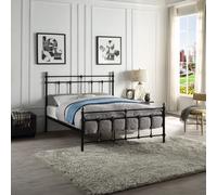 (Small Double 120 x 190cm, No Mattress) BAYFORD TRADITIONAL BLACK METAL BED FRAME