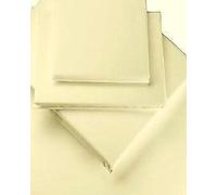 Small Double 4ft Size, Ivory/Cream, Percale Extra Deep (16") Fitted Sheet, 200 Thread Count by Viceroybedding