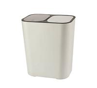Small Double Bin with Pressed Lid,Practical Kichen,Office,Bathroom Bin 12L (White)