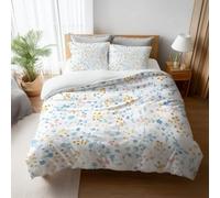 Small Double Duvet Cover Set 155 x 220 cm,cream beige Three-leaf clover - seamless pattern Print,Brushed Microfibre - Super Soft, Reversible Quilt Cover with Hidden Zip & Corner Ties, 2