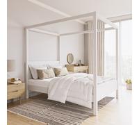 Small Double Four Poster Bed Frame in White - Victoria