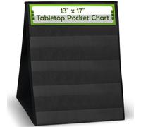 Small Double Sided Table Top Pocket Chart - by Essex Wares - for Individual or Small Group Usage in A Classroom or at Home - Fits Standard 3" Sentence Strips and Cards (Black)