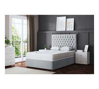 (Small Double, Silver) Seraphine Divan Upholstered Bed