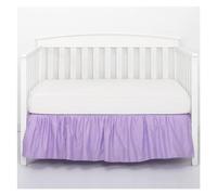 Small Double Valance Sheet Crib Bed Skirt Add White Top Sheets -4 Sides Pleated Ruffles for Baby Boys Girls Toddler Nursery Bedspread(Violet,50x100x47cm)