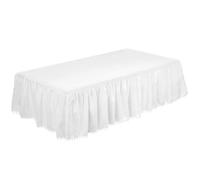 Small Double Valance Sheet Mini Crib Elastic Bed Ruffle Bed Skirt Soft Comfortable Wrap Around Fade Resistant Home Hotel Bedroom Decorations Supplies(White)