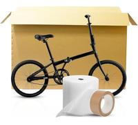Small Double Walled Bicycle Carboard Box with 10m Bubble Wrap & Strong Tape | Flat-Pack Packaging for Moving House | Strong Carry Case for TVs, Bikes & Artwork Cardboard Bike Box for Air Travel