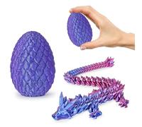Small Dragon Eggs 3D Printed Fidget Toys for Adults Surprise Gifts for Children Friends Colleagues Birthday Halloween Christmas Easter Party Gifts (Shiny Purple)