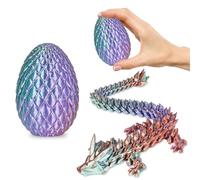 Small Dragon Eggs with Dragon Inside, 3D Printed Surprise Funny Gifts for Kids, Articulated Dragon Fidget Toys for Adults, Executive Desk Toys Office Room Décor (Gradient Blue-Green-Brown)