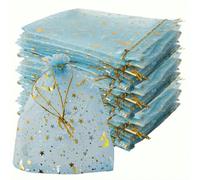 Small Drawstring Bag Stars Drawstring Pouches Organza Favor Pouches for Wedding 50PCS
