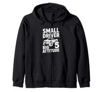 Small Driver Big Attitude 5 Monster Truck Birthday Zip Hoodie