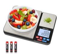 Small Dual Platform Kitchen Scale, [10kg/0.01g] Diyife Stainless Steel Weighing Scales Kitchen, High Precision Food Scale with LCD Display, PCS Features, Tare for Baking, Coffee, Jewelry