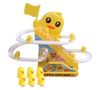 Small Duck Slide Toy | Climbing Stairs Electric Toy,Roller Coaster Toy with 6 Duck, Duck Stair Climbing Toy for Children, Toddler, Girls