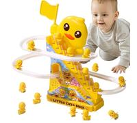 Small Duck Slide Toy | Electric Duck Roller Coaster Toy | Staircase Self Climbing Cnard Toy with 6 Canrds for, Fun Learning Game Set for