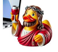 Small Duck Statue - Resin Material 8.9cm Miniature Figurine, Colorful Painted Design, Faith Inspired Decoration | For Home, Church, School, Office, Celebratio Display