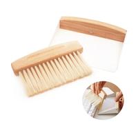 Small Dustpan and Brush Set, Portable Mini Broom, Mini Wooden Table Brush Mini Portable Dustpan for Sweeping Table Tabletop Countertop Desktop(15.4 x 10.6 x 4 cm)