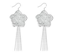 Small Earrings for Women, Silver Earrings Dangle Flower for Wife Prom Jewelry Modern