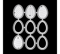 Small Easter Egg Metal Cutting Dies - 9 Piece Mini Egg Set for Spring Card Making, Shaker Cards & Scrapbooking J1
