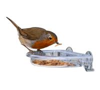 Small Easy Clean Garden Window bird feeders - Jacobi Jayne® I Love Robins® TreatTray™ Window Bird Feeder - no mess stick on window bird feeder for garden birds