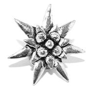 Small Edelweiss Flower Pin Badge/English Pewter Brooch in gift pouch