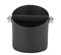 Small Efficient Coffee Knock Box Carbon Steel Grounds Container Waste Bin for Household Kitchen (Black)