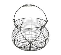 Small Egg Basket | Vintage Woven Storage Stand - with Handle Counter Egg Holder | for Kitchen Counter Farmhouse Garden Harvest Fruit Vegetable Easter Christmas
