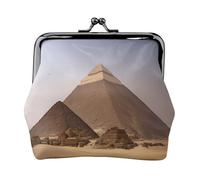 Small Egyptian Pyramids Print Coin Purse for Men Women Black One Size Vintage, Black, One Size, Vintage