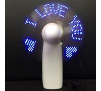 Small Electric Fan With Flashing Words Mini Portable Toy Rechargeable Support Light Fan Battery Handheld Led N0K7 Coolin Student