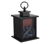 Small Electric Fireplace Lantern, Realistic Flame Effect Battery Powered Faux Fire Place for Tabletop- Faux Fireplace