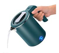 Small Electric Kettles Stainless Steel for Boiling Water, 0.6L Travel Mini Hot Water Boiler Heater, Double Wall Cool Touch Portable Teapot