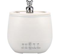 Small Electric Rice Cooker for 1-2 People, 1.8L Mini Rice Cooker with Keep Warm Function and Visible Glass Lid, Multifunctional Non-Stick Rice Maker Cooker for Rice, Oatmeal, Porridge, Soup (White)