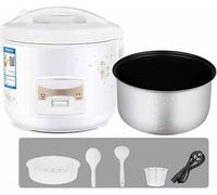 Small Electric Rice Cooker with Steamer, 2L Mini Rice Cooker Fully Automatic with Keep Warm Function & Non-Stick Pot, Perfect for 1-4 People, Includes Measuring Cup and Spatula