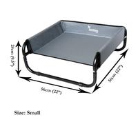 Easipet Elevated Pet Bed with Raised Sides, Waterproof Dog Cot, 56cm x 56cm x 24cm, Grey