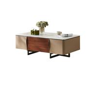 Small End Tables Modern Coffee Table Saddle Leather Coffee Table Rectangular Rock Slab Home Living Room Coffee Table Tea Table Side Table Coffee Tables for Living Room