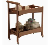 Small End Tables with Wheels, 2-Tier Storage Shelves, Removable Tray, Ideal for Living Room and Bedroom, Space-Saving Design